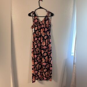 Old Navy Maxi Cami Tie Floral Dress Size Large NWT